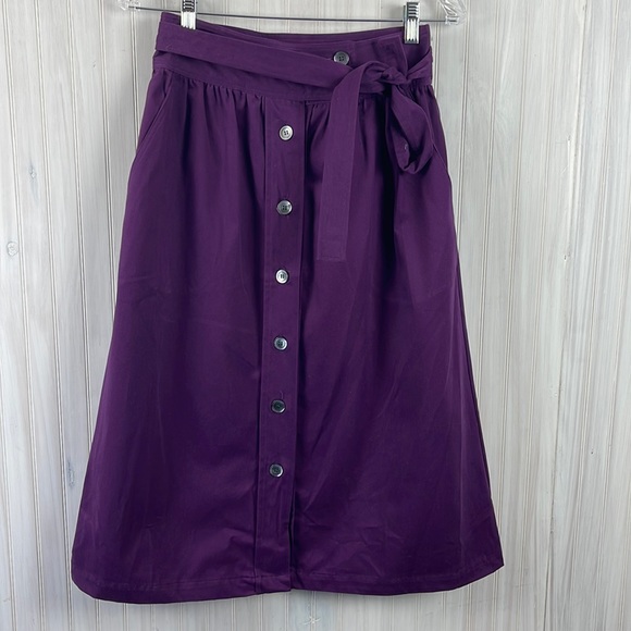NO. 6 STORE PARSON MIDI BUTTON DOWN SKIRT S Mnwot - Picture 2 of 8